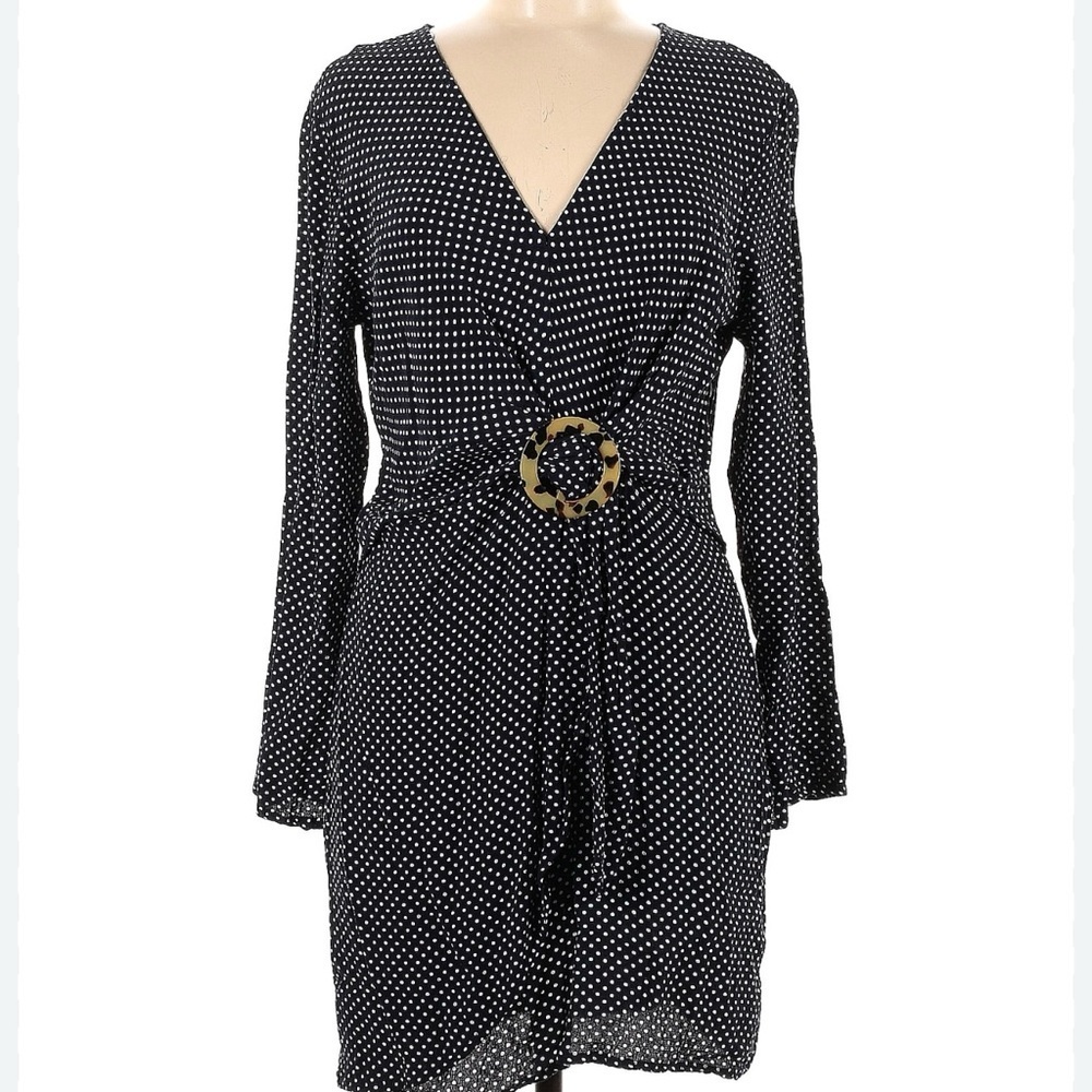 Topshop Navy and White Polka Dot Dress Size 6